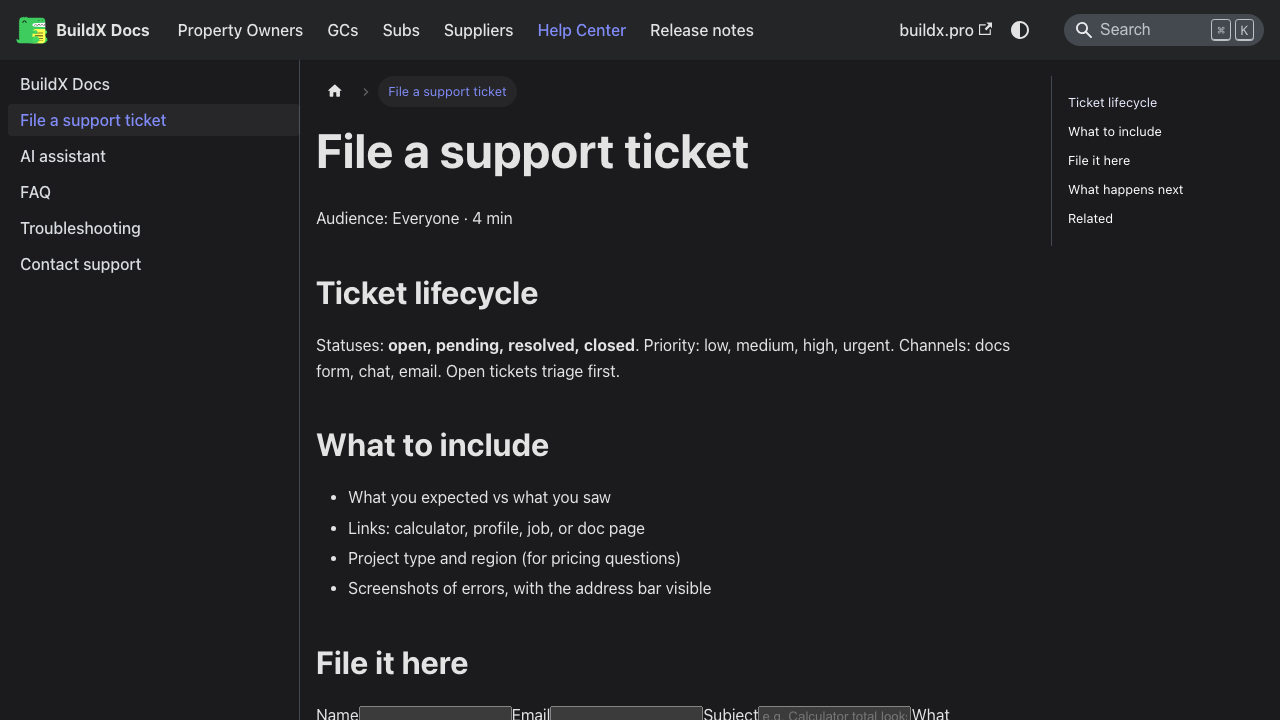 Ticket form on this page